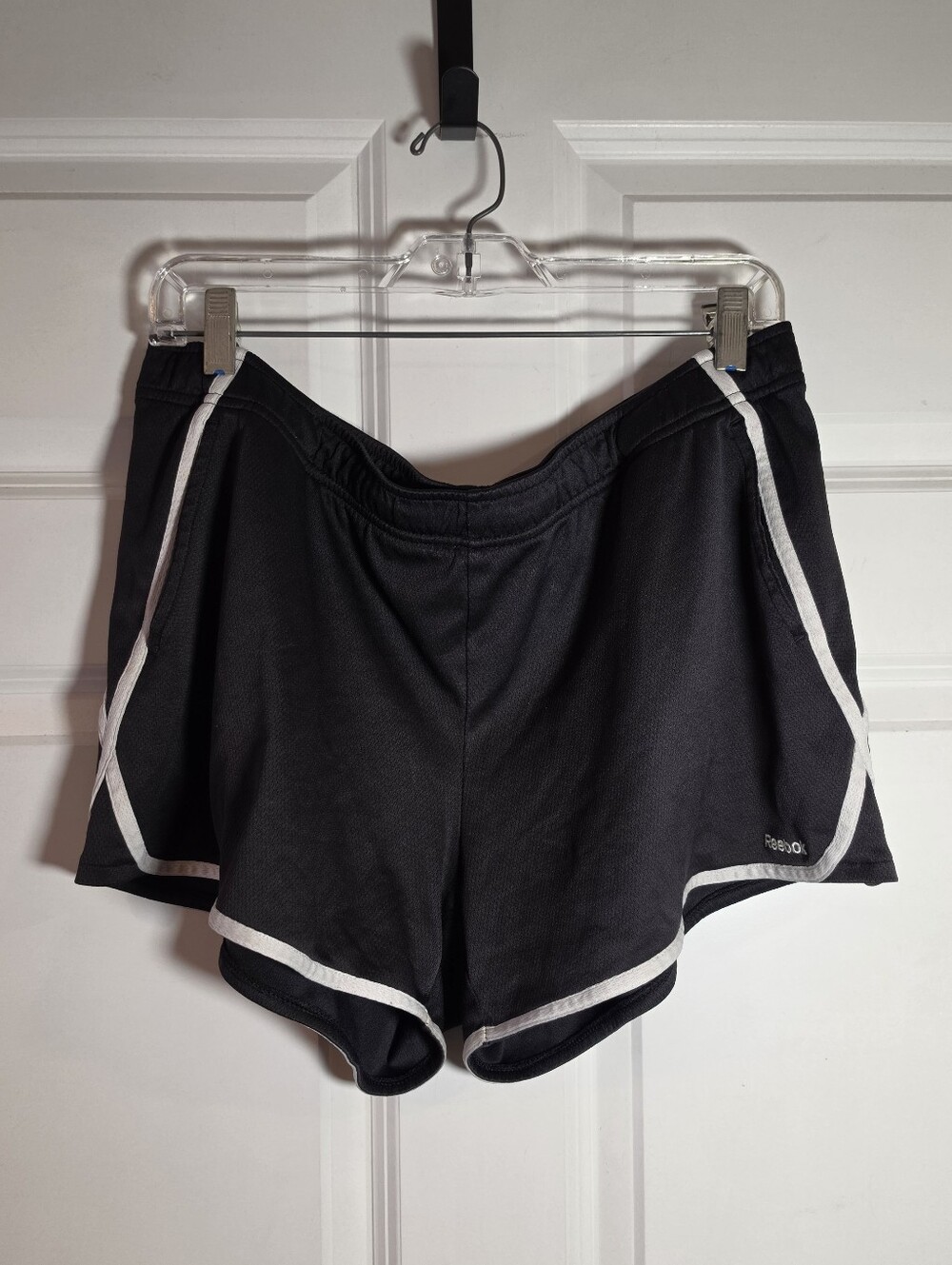 Reebok Black Women's Athletic Shorts with White Trim